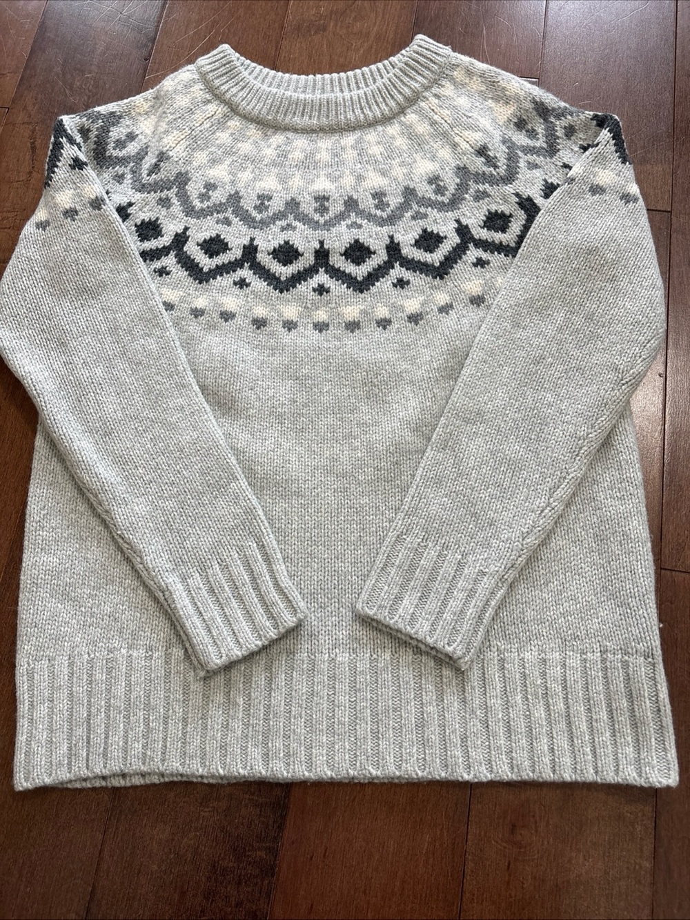 J.Crew Wool-Blend Fair Isle‎ Crew Pullover Sweater Womens S Heather Dusk Multi - Picture 11 of 14